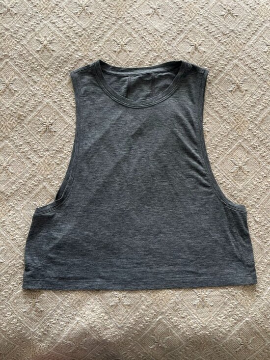 lululemon athletica Tops - Lululemon All Tied Up Tank Cropped Size 4 Grey Muscle Tank Workout Top